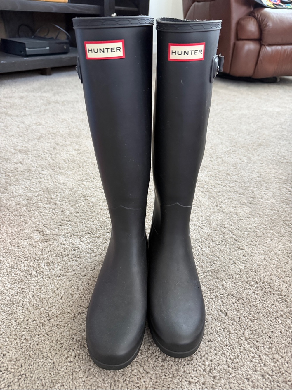 Hunter Women's Refined Slim Matte Black Boots